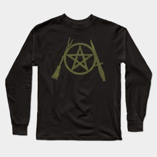 Gothic Bronze Pent, Besom & Blade Long Sleeve T-Shirt